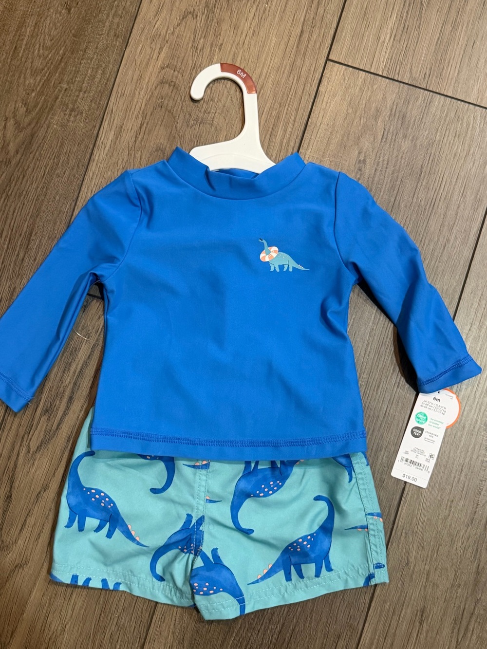 Carters Blue Dino Rash Guard & Swim Shorts Set for Kids